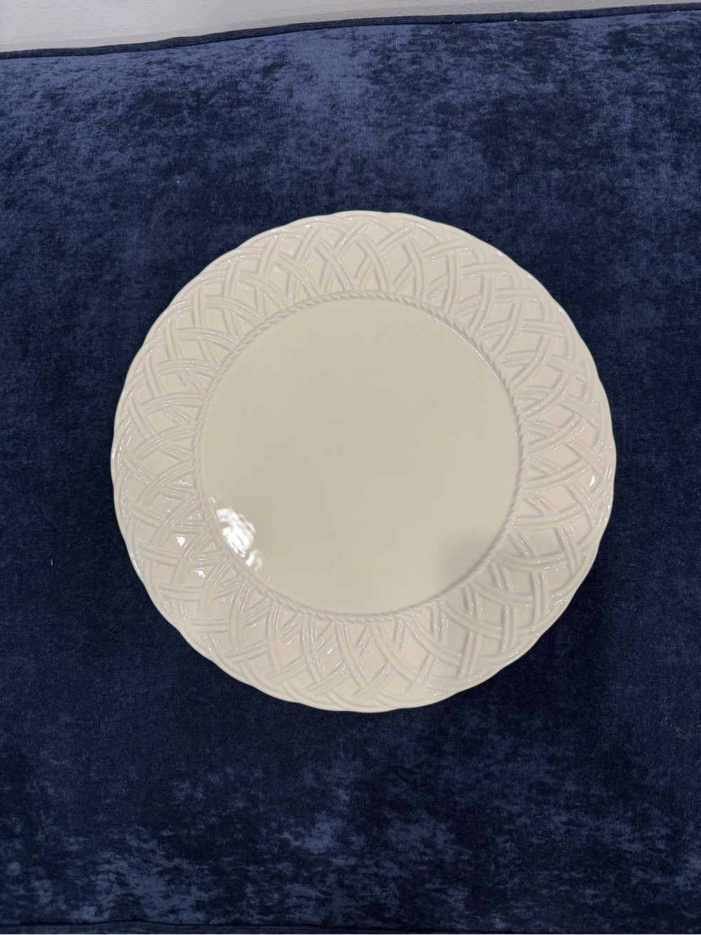 Tiffany & Co. White Woven Cake Plate